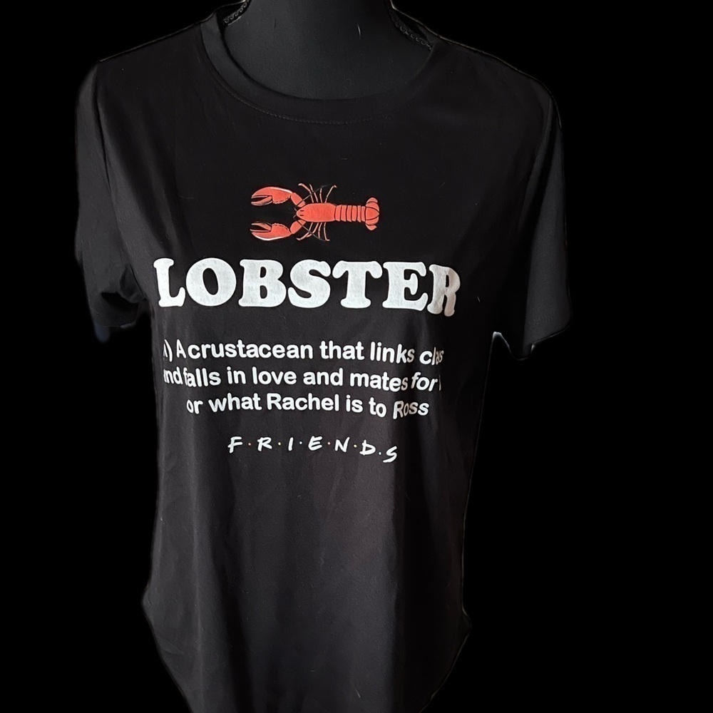 FRIENDS Lobster Definition Black Short Sleeve Graphic Tee Size XL